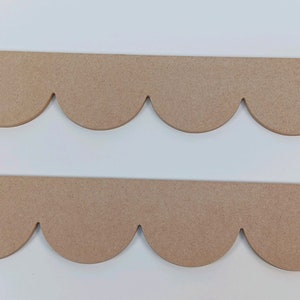 Scallops MDF Trim molding with scallop pattern, Scalloped MDF Trim custom Design, each scallop is 46" long perfect size for your DIY project