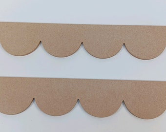 Scallops MDF Trim molding with scallop pattern, Scalloped MDF Trim custom Design, each scallop is 46" long perfect size for your DIY project