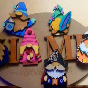 Home Sweet Home”  Sign – 12 Monthly Gnome Themes