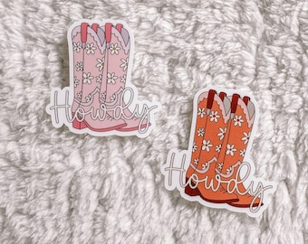 Howdy Cowgirl Boots Sticker