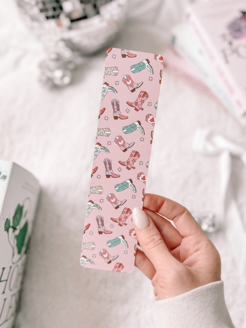 Pink Cowgirl Boots Bookmark - Etsy