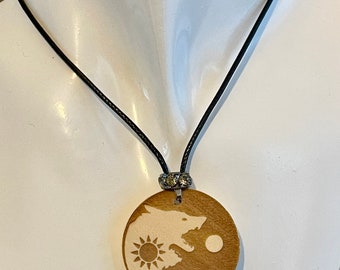 Jewelry, necklace, pendant, Wolf Yin and Yang