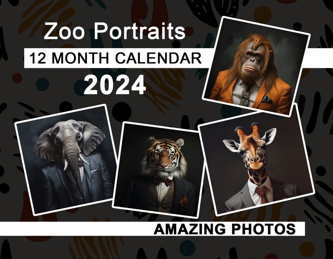Zoo Portraits 2024 Calendar Etsy