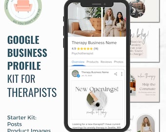 Google Business Profile Kit for Therapists | Therapy Google My Business Profile | Therapy SEO Optimization | Private Practice Marketing