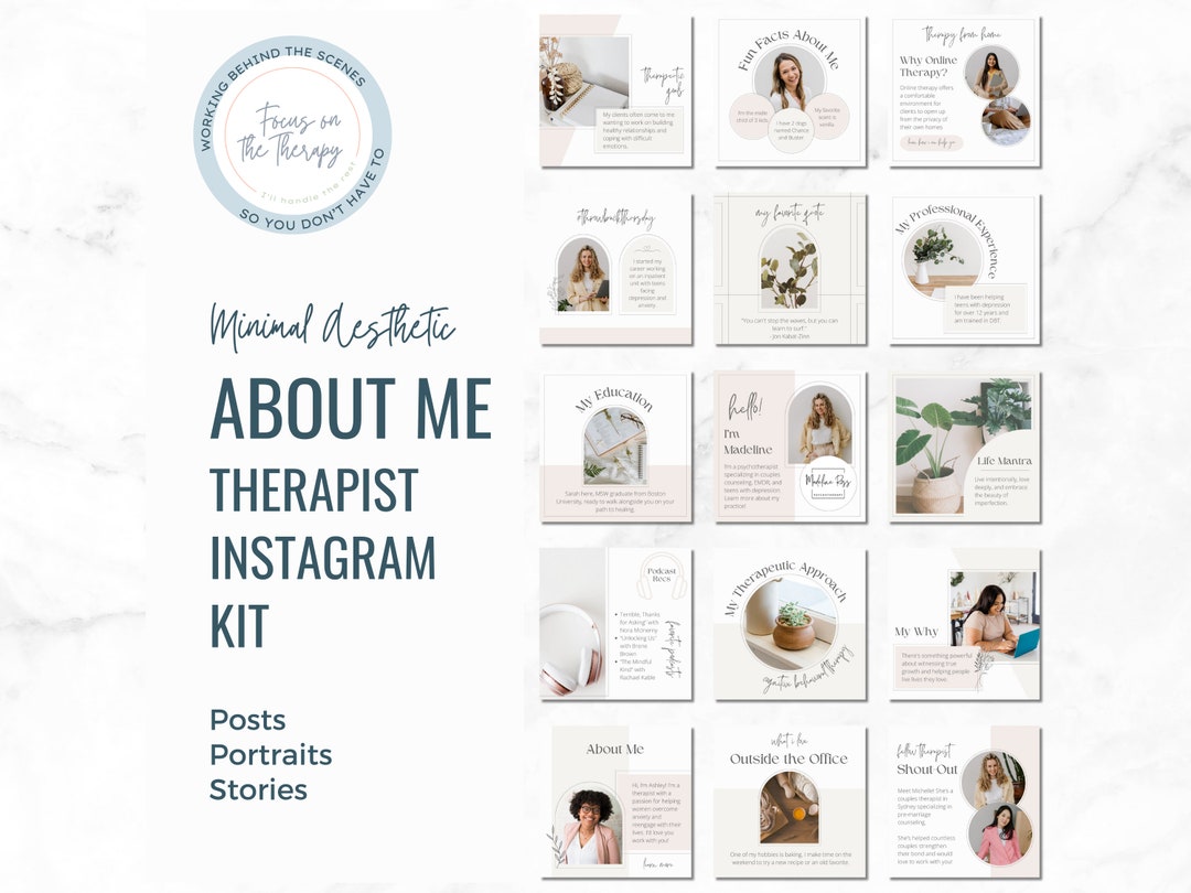 About Me Therapist Instagram Templates | Mental Health Templates ...