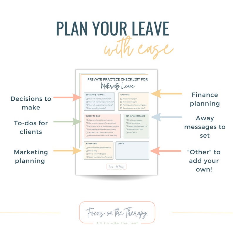 Maternity Leave Checklist for Private Practice Therapists, Maternity