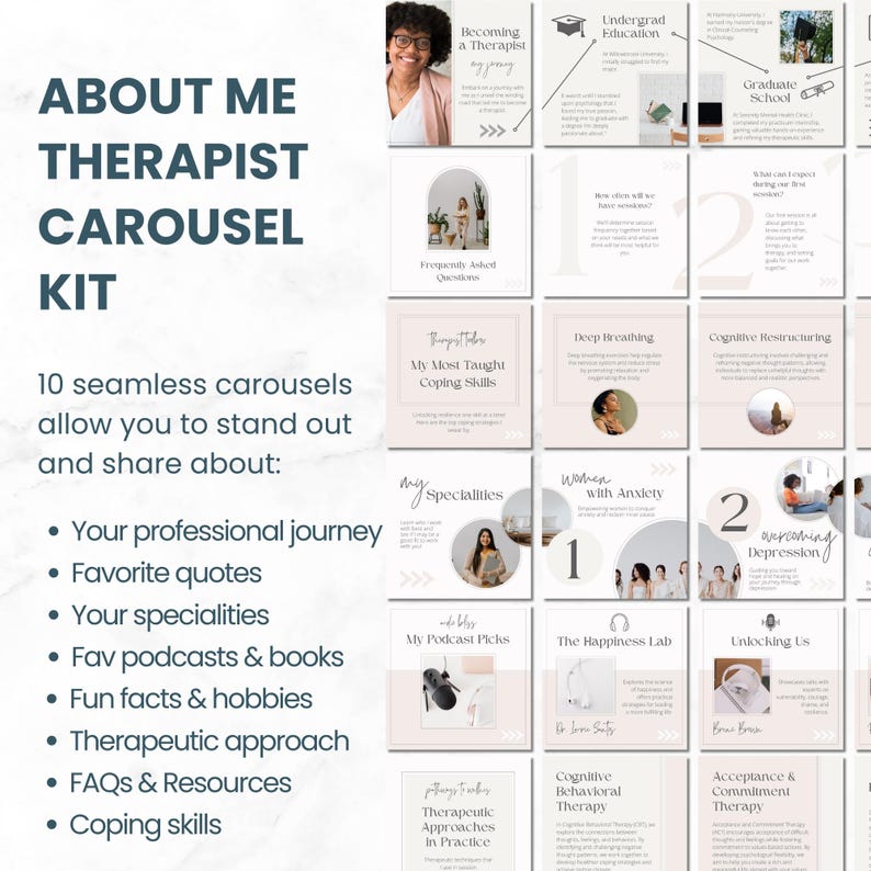Therapist Instagram Branding Bundle | Canva Templates for Therapists ...