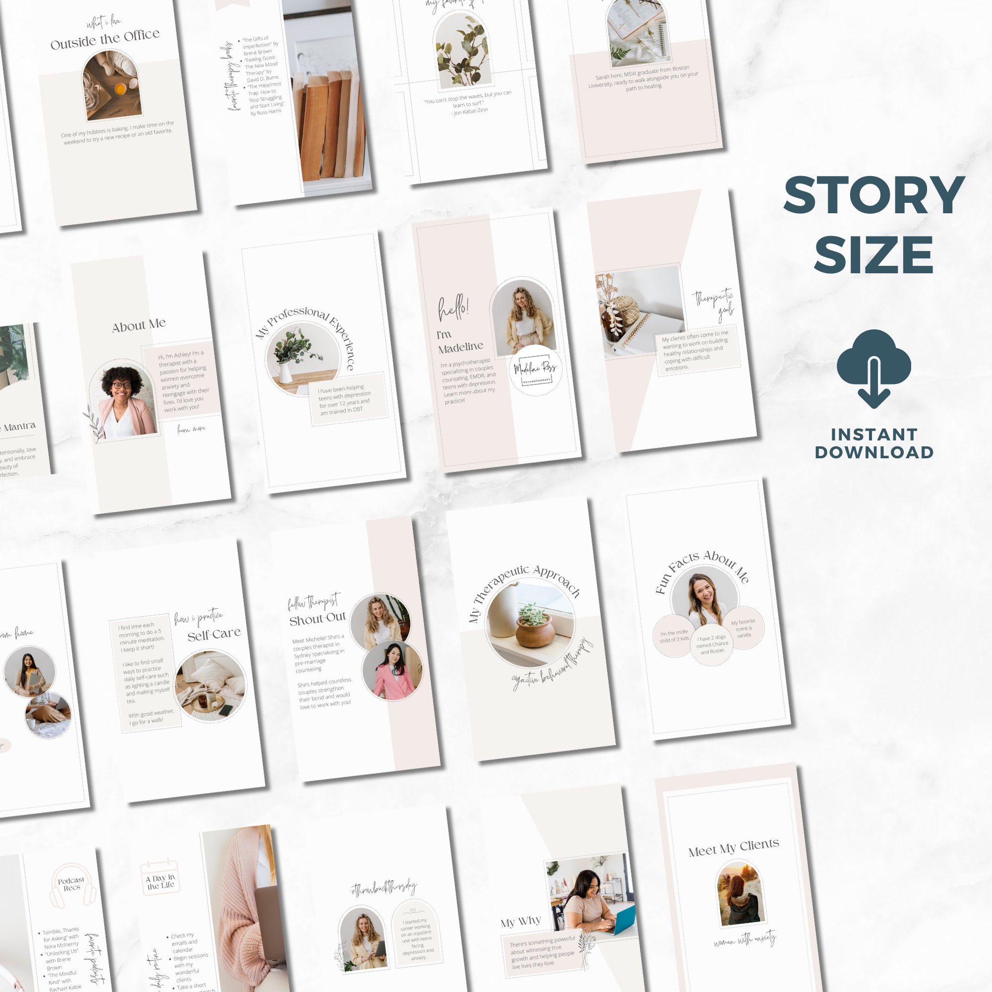 About Me Therapist Instagram Templates | Mental Health Templates ...