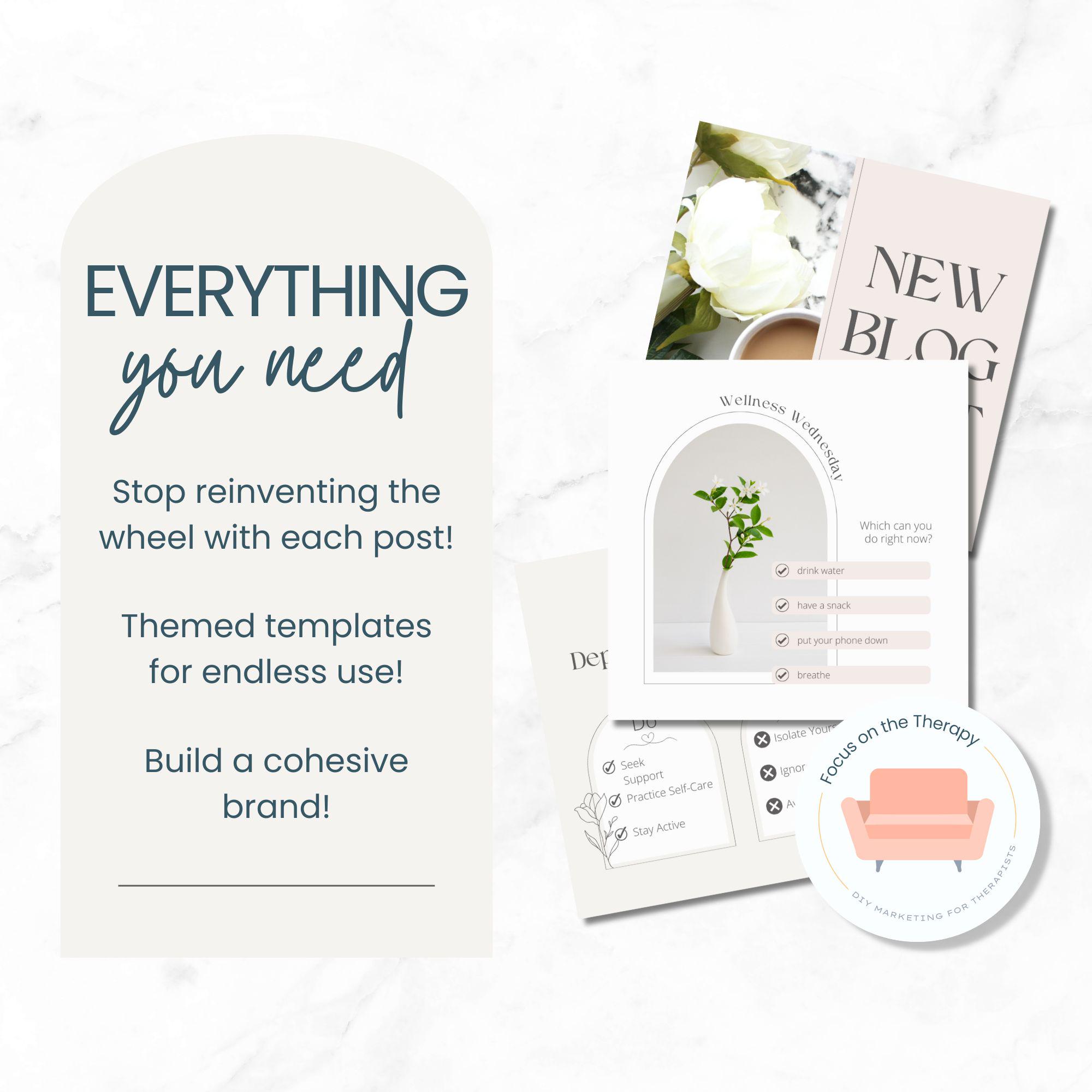 Therapist Instagram Templates | Mental Health Templates | Canva ...