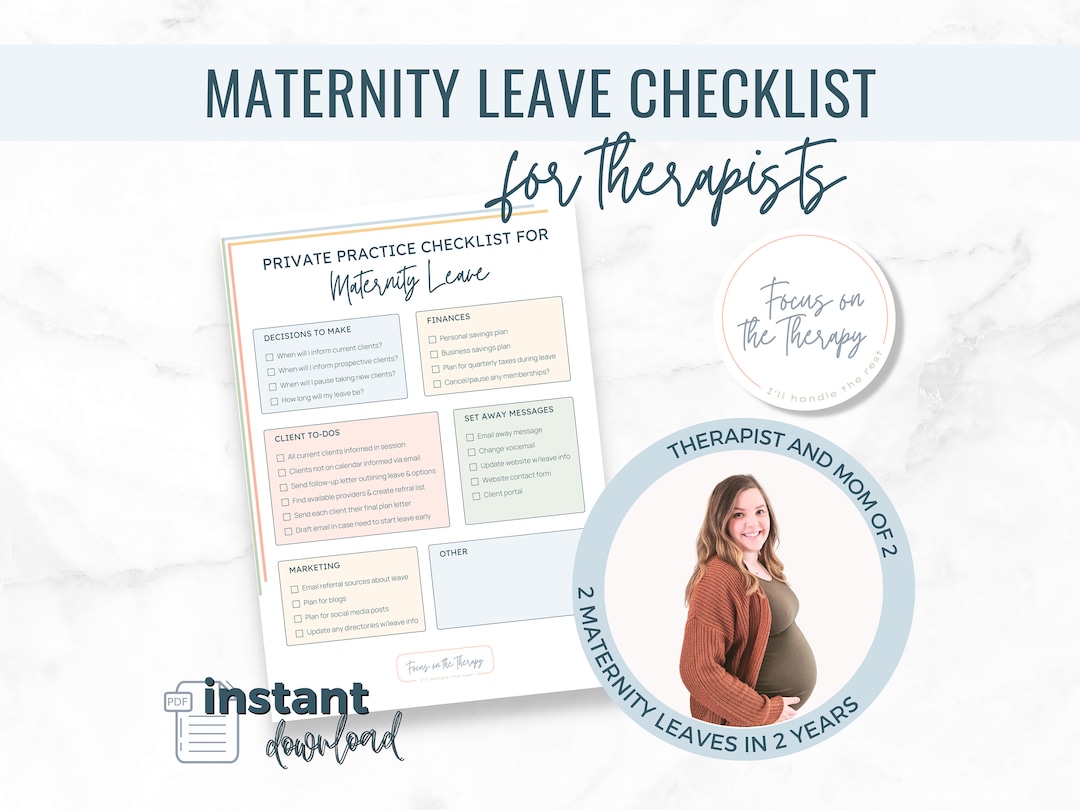 Maternity Leave Checklist for Private Practice Therapists, Maternity