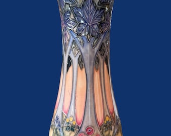MOORCROFT CLUNY VASE 21cm. Modern Moorcroft. Sally Tuffin design. Modern Classic. Pottery Art. Highly collectible and very sought after.