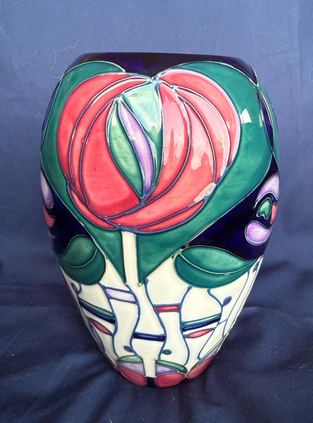 Moorcroft R MOORCROFT TRIBUTE to CRM Vase 17.5cm. Rachel Bishop Design. Inspired by ...