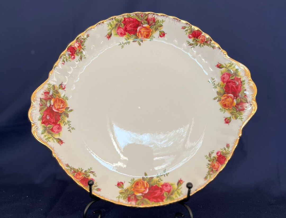 ROYAL ALBERT Old Country Roses Cake Plate. Vintage Bone China Etsy