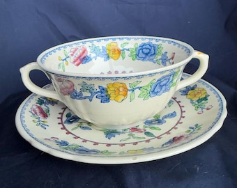 MASONS REGENCY SOUP Cup and saucer. Classic Masons. Heritage pattern. Traditional china. Replacement china. Highly collectible. Gift idea.