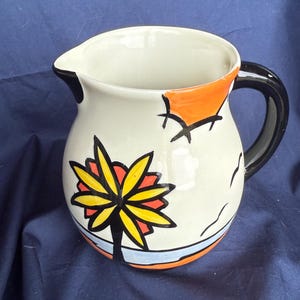 LORNA BAILEY BEACH Jug 15.5cm. Modern Art Deco. Hand painted, traditional production. Highly collectable and very sought after. Gift idea.