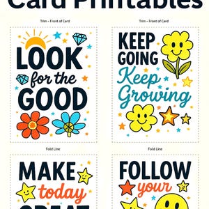Pacote de Cartões Motivacionais para Imprimir | 4 Cartões com Citações Inspiradoras | Você Consegue, Pense Positivo, Acredite que Você Consegue | Download Digital