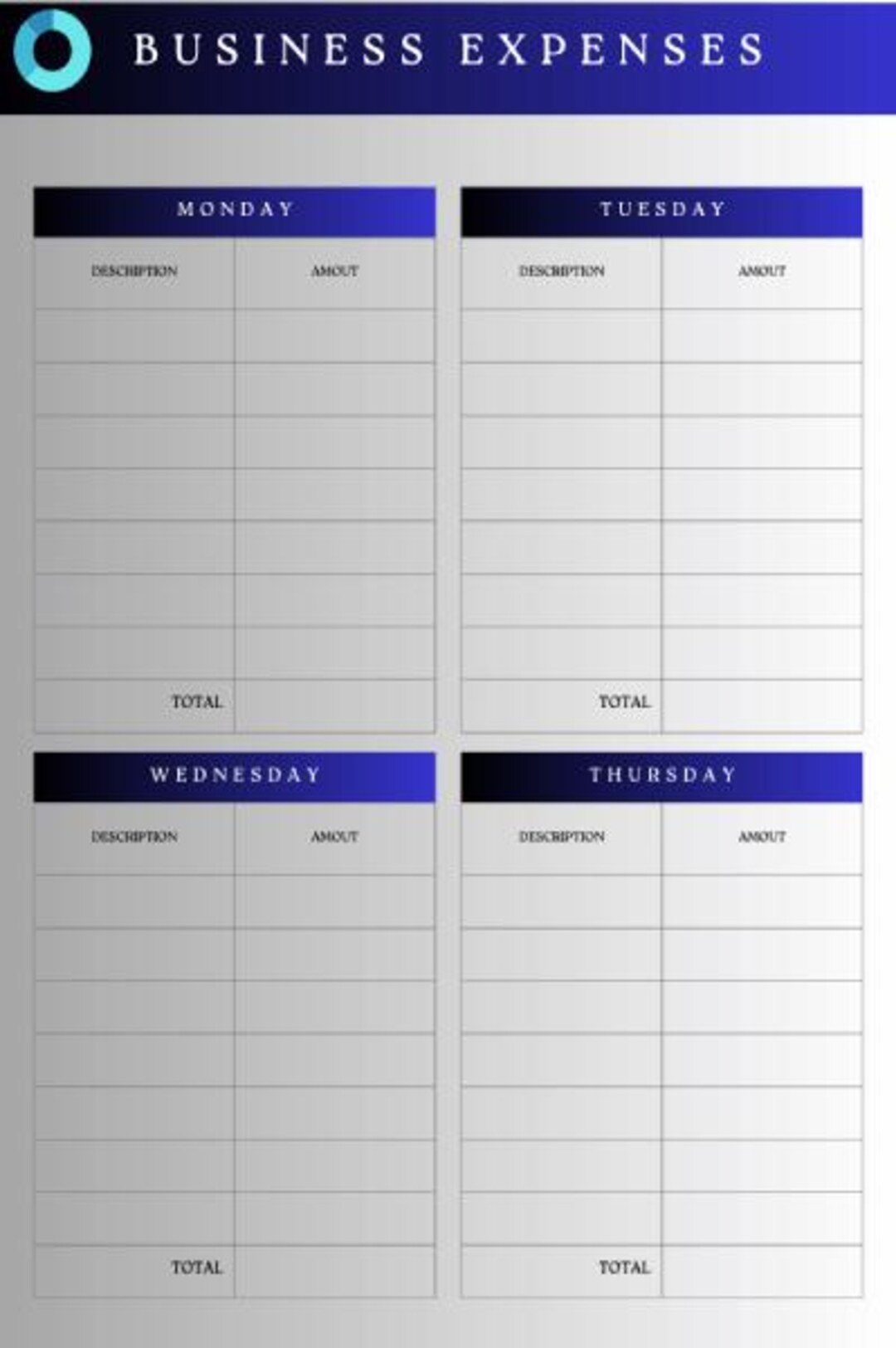Business Complex Tracker Business Tracker Template Printable for Daily, Weekly & Monthly ...