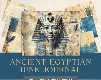 Ancient Egyptian Junk Journal Pages | Printable Ephemera for Scrapbooking | Vintage Egypt-Themed Journal Artwork