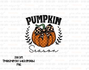 Plaid Pumpkin Season PNG: Fall Sublimation Design (Digital Download)
