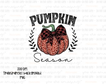 Leopard Pumpkin PNG: Fall Bow Clipart (Digital Download)