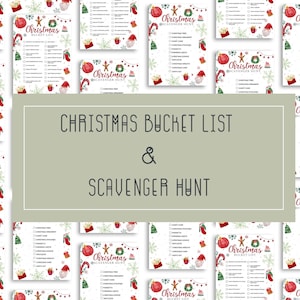 Christmas Bucket List, Christmas Printable, Bucket List, Christmas Activities for Kids, Instant Download, Winter Bucket List