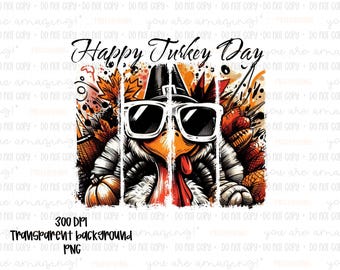 Happy Turkey Day PNG: Retro Thanksgiving Sublimation Design (Digital Download)
