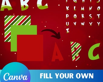 Grinch Fillable Alphabet Canva Template