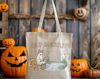 Leopard Ghost Fishing PNG: Spooky Halloween Sublimation Design (Digital Download)