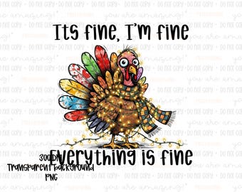 Funny Thanksgiving Turkey PNG - Holiday Humor Fall Design (Digital Download)