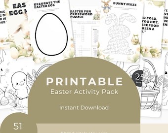 Kids Easter Activity Pack | Printable Crossword, Maze, Crafts, Coloring Pages & Egg Hunt