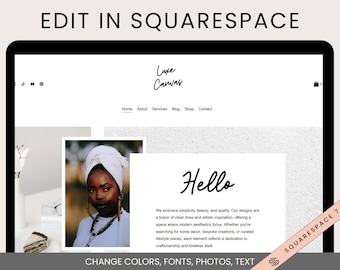 Modern Squarespace Website Template – Luxury Squarespace 7.1 Layout, Editable Website Design for Coaches, Creatives & Small Biz