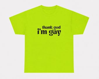 Godzijdank I'm Gay handbedrukt T-shirt