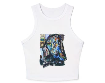 Villain Girl Art-tanktop, Evil Queen-collage, handgemaakt