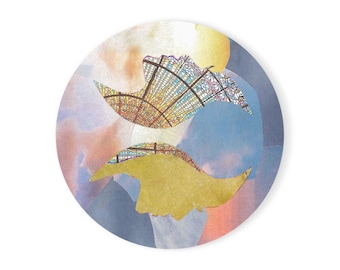 Tweeling handgemaakte collage-onderzetter, sterrenbeeld astrologie onderzetter, Twin Star Horoscoop tafelonderzetter, hemelse sterrenbeeld Home Decor,