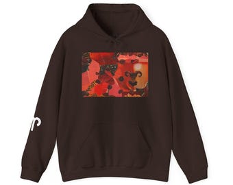 Zodiac Aires-hoodie, unisex-sweater met handgemaakte collage, Aires-symboolmouw, titel terug Zodiac Aires, astrologiecadeau, dierenriem