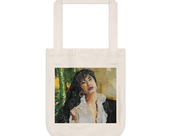Op Selena Album geïnspireerde biologische draagtas, handgemaakt collageontwerp, milieuvriendelijke schoudertas, boodschappentas, strandtas, markttas, cadeau voor