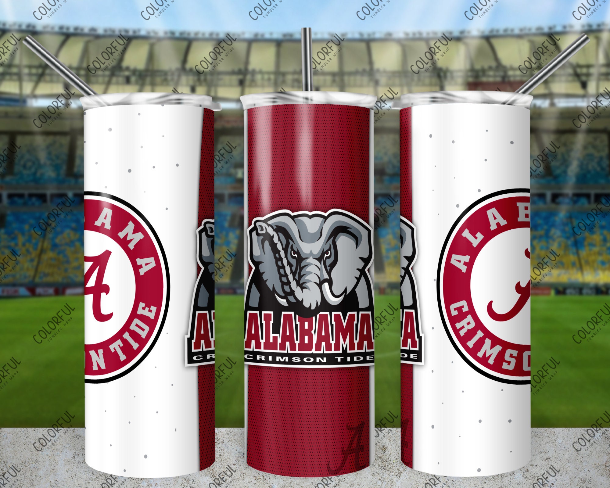 Alabama Crimson Tide Steel Water Bottle with leather Football wrap 26 oz  NEW