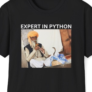 Expert in Python Shirt, Python Programmer Shirt, Software Developer Shirt, Engineer Gift, Data Scientist Shirt, AI Researcher, Analyst Shirt
