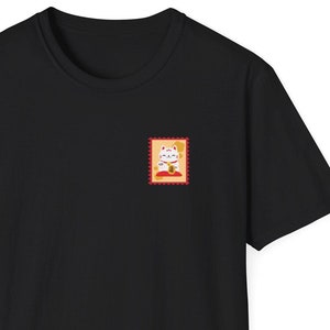 Japanese Cat Stamp Shirt, Japan Gift, Japan Shirt, Lucky Cat, Waving Cat, Stamp Collector Gift, Japanese Cat Shirt, Maneki Neko