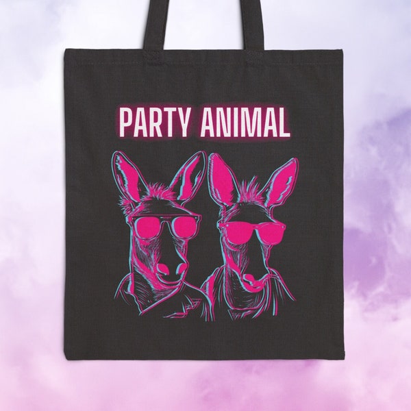 Party Animal Tote Bag - Clubbing Bag, Gifts for Clubber, Funny Gifts for Friend, College Gift, School Bag, Party Bag, Fraternity, Dorm Decor
