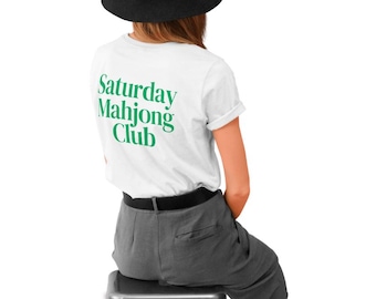 Clube de Mahjong de sábado, camisa vintage de Mahjong, presente para jogador de Mahjong, presente de Mahjong para amigo, presente de Mah-Jongg, presente de Mah Jongg