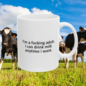 Je peux boire du lait quand je veux - Mug de lait, cadeau de lait drôle, cadeau d&#39;amant de lait, cadeau de buveur de lait, cadeaux de lait, tasse de café drôle
