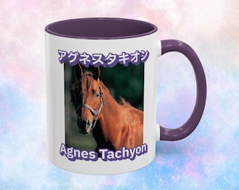 Taza de Agnes Tachyon, taza de Agnes Tachyon, regalo para fans de Agnes Tachyon, estampado de caballos, taza japonesa, taza japonesa, taza de caballos de carreras, taza de caballos bonitos