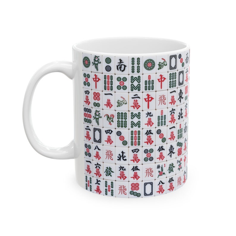 Caneca de mahjong, copo de mahjong, caneca de amante de mahjong, presente de azulejo de mahjong, caneca de café de mahjong, caneca de jogador de mahjong, presente de mah jong imagem 2