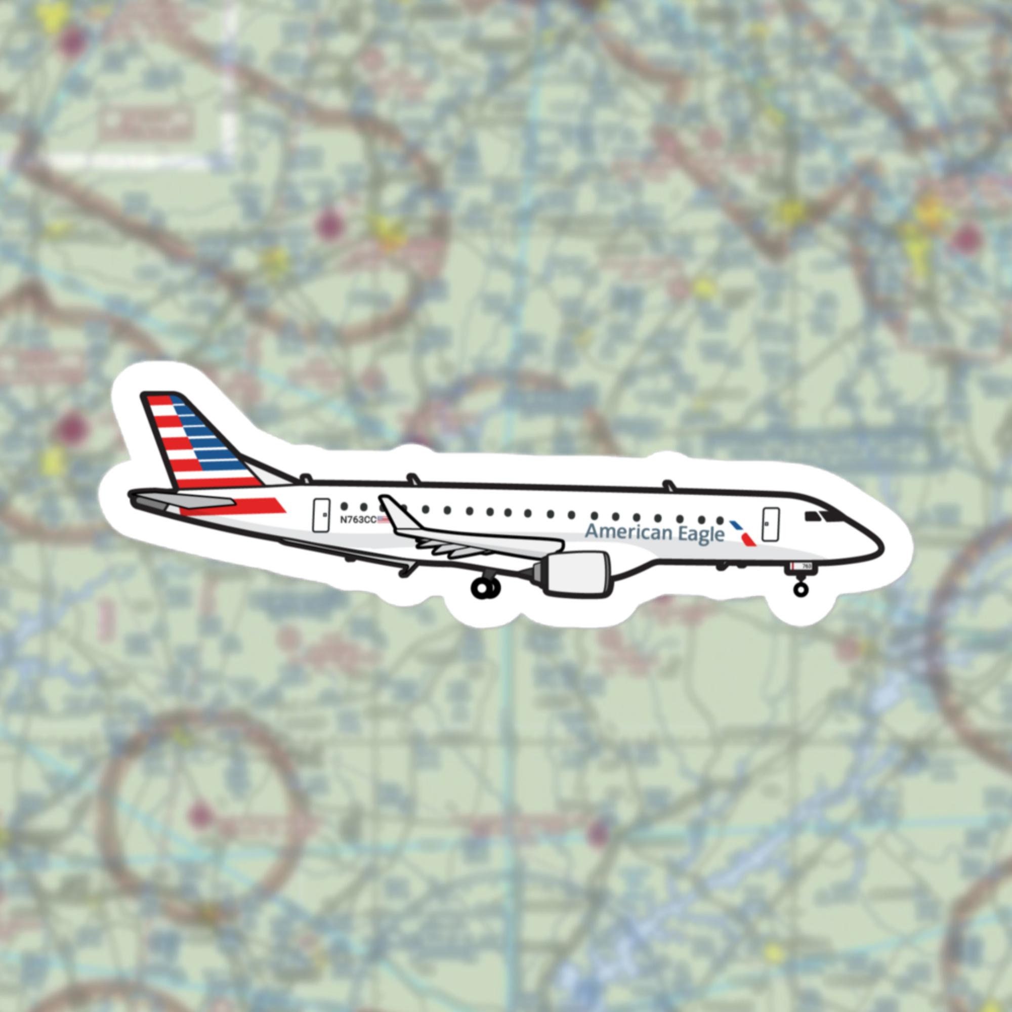 American Eagle ERJ 175 Sticker Decal - Etsy