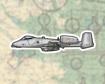 A-10 Warthog Sticker - Durable Decal for Military Aircraft Enthusiasts BRRR!