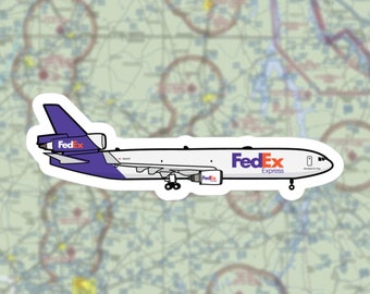 FedEx MD11 Cargo Plane Sticker Decal | McDonnell Douglas Class Plane Sticker | FedEx Cargo plane Laptop Sticker