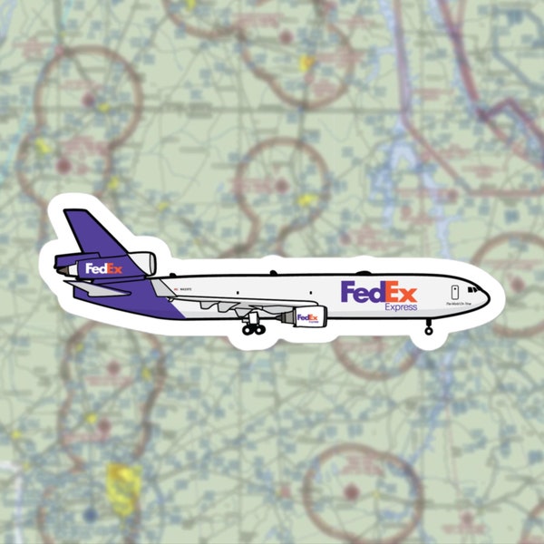 FedEx MD11 Cargo Plane Sticker Decal | McDonnell Douglas Class Plane Sticker | FedEx Cargo plane Laptop Sticker