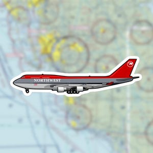Northwest Airlines Boeing 747-400 Sticker Decal | Vintage Airline Collectible | Aviation Sticker for Travel Enthusiasts