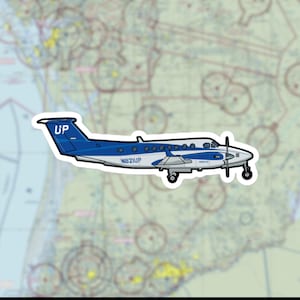 Calcomanía Wheels Up King Air 350i - Pegatina de vinilo premium para pilotos